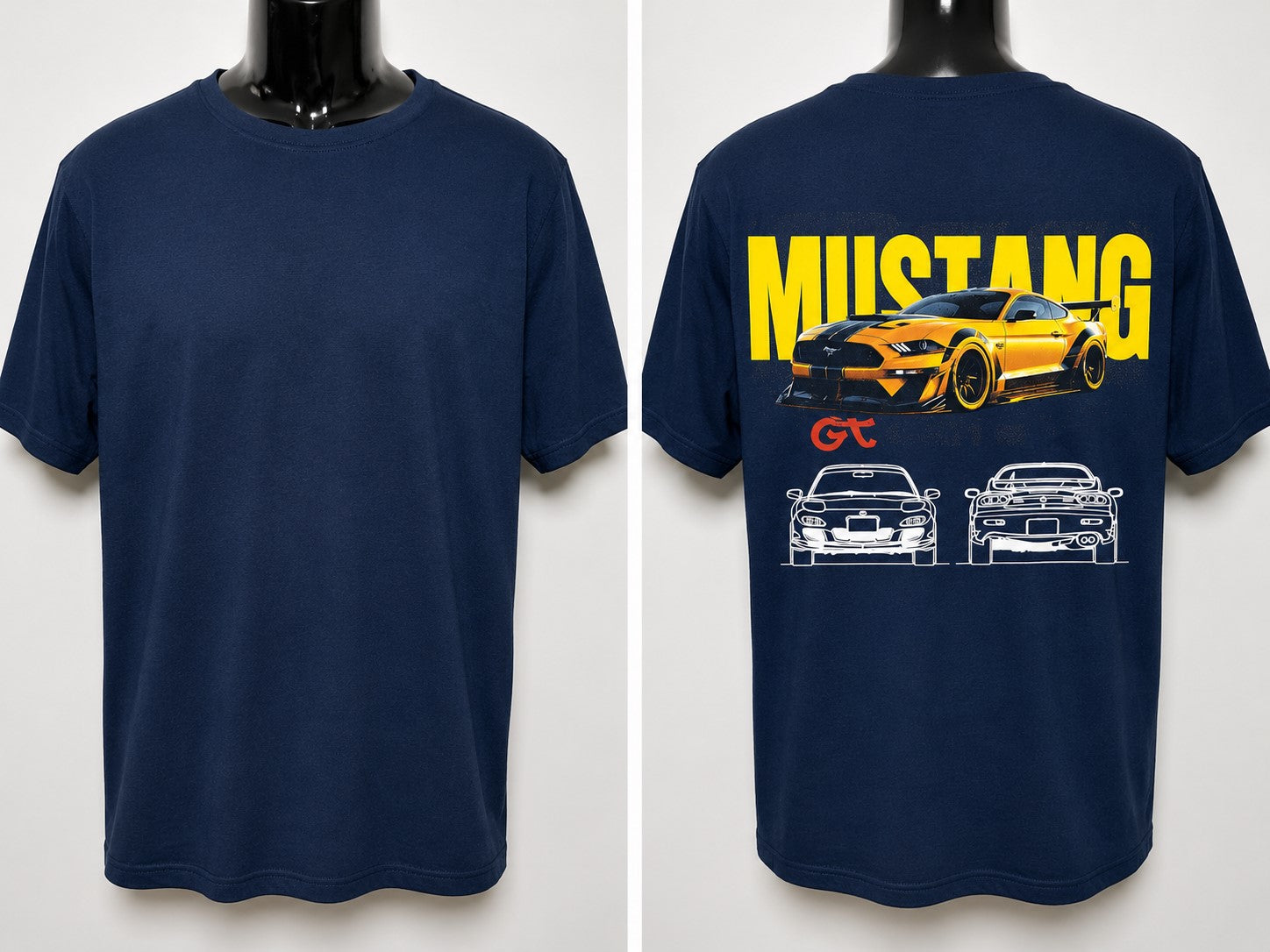 Polera Azul Marino Personalizada Manga Corta Talla XL - 30% Descuento