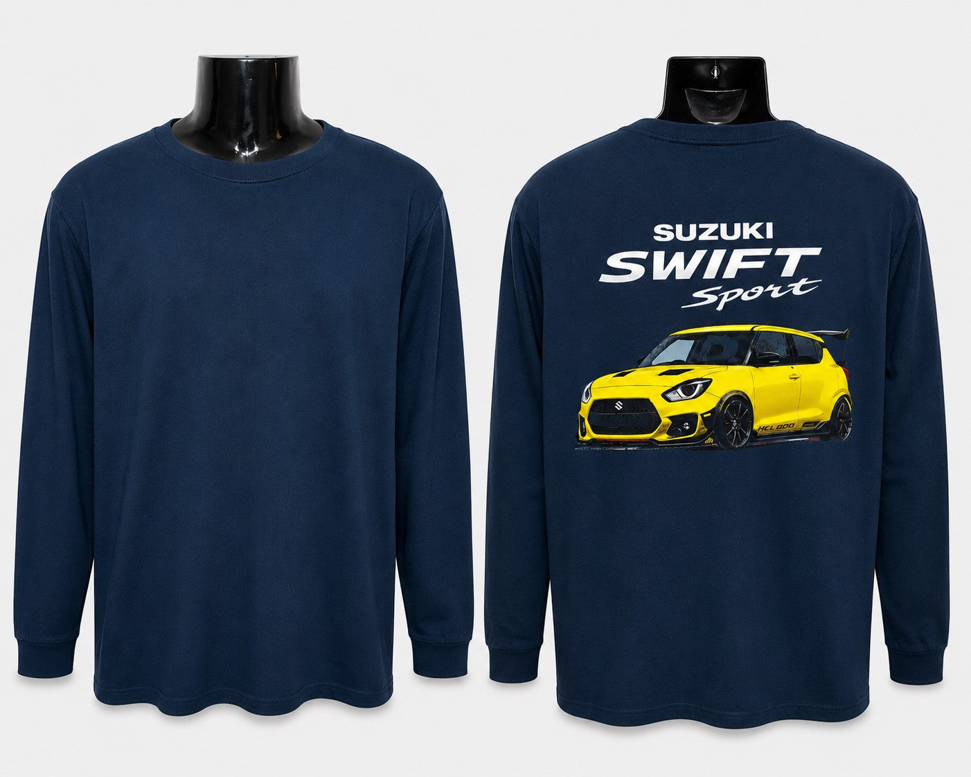 Polera Azul Marino Personalizada Manga Larga Talla L - 20% Descuento