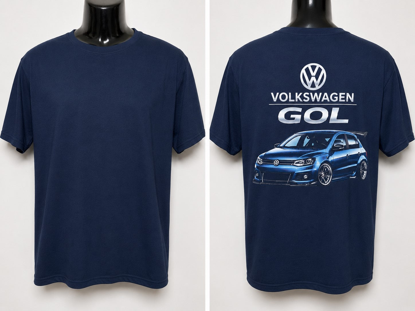 Polera Azul Marino Personalizada Manga Corta Talla L - 30% Descuento