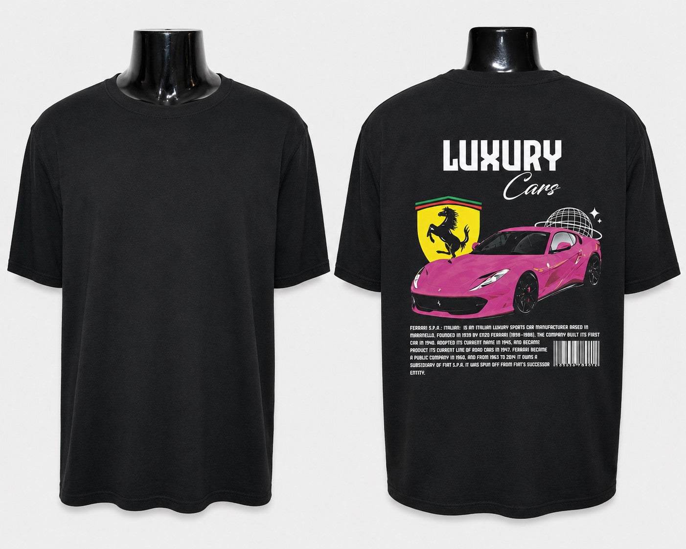 Polera Negra Personalizada Manga Corta Talla XL - 30% Descuento