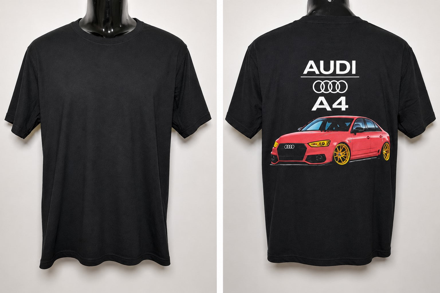 Polera Negra Personalizada Manga Corta Talla L - 30% Descuento