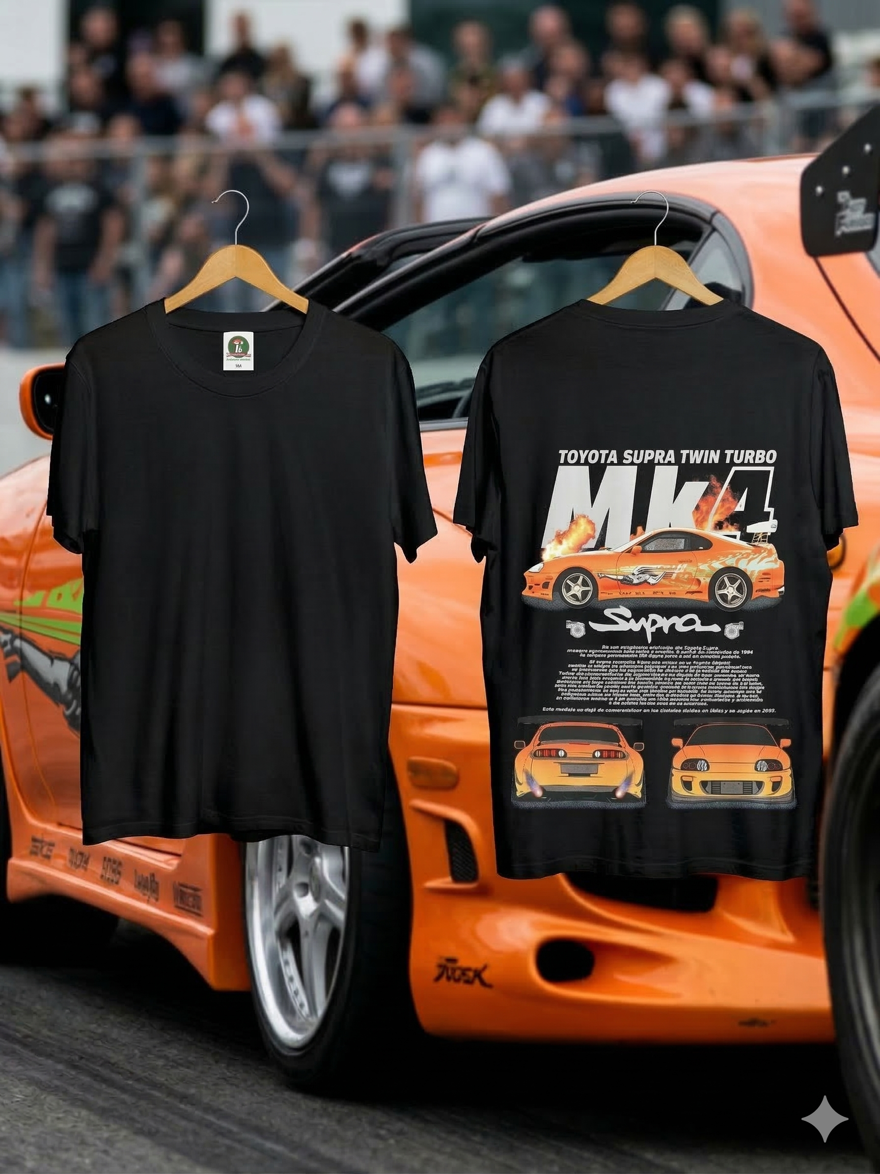 Polera manga corta color negro talla M