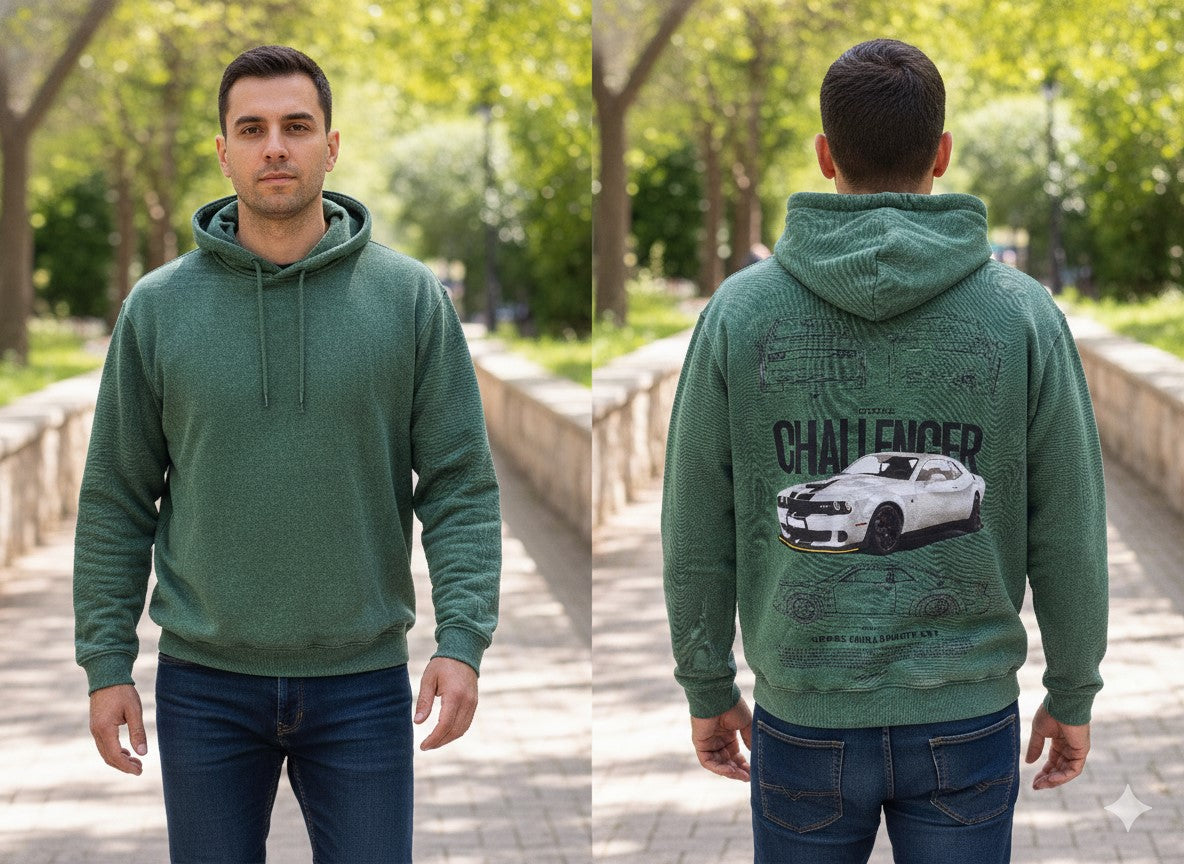 Polerón c/ gorro verde Challenger